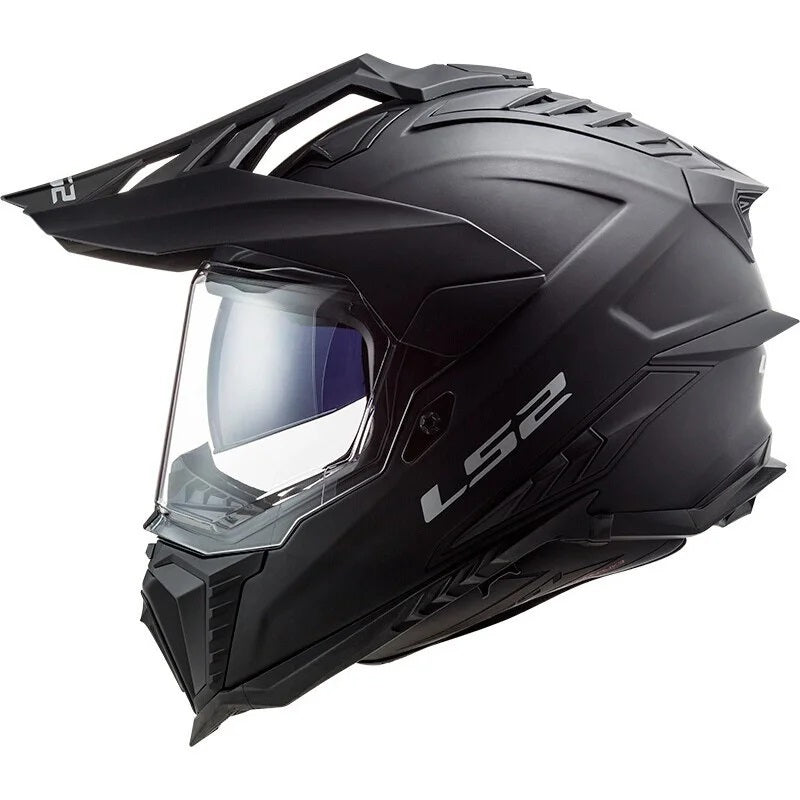 Load image into Gallery viewer, Capacete enduro LS2 MX701 Explorer Solid Preto Mate – vista frontal – ECE 22.06
