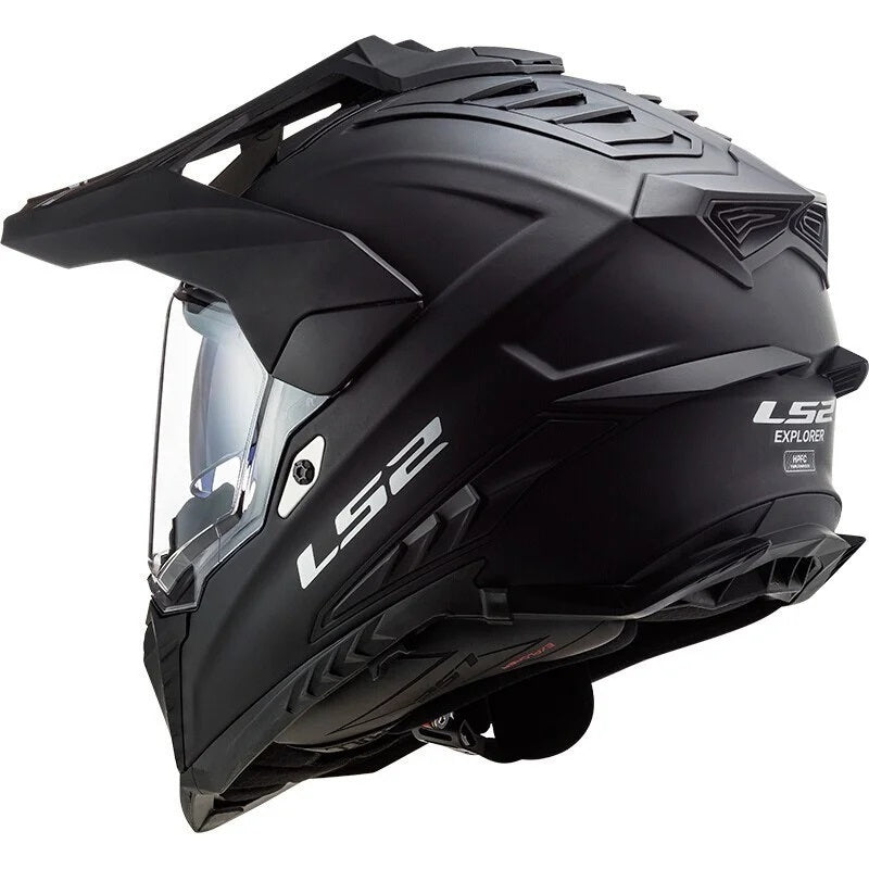 Load image into Gallery viewer, Capacete enduro LS2 MX701 Explorer Solid Preto Mate – vista lateral esquerda
