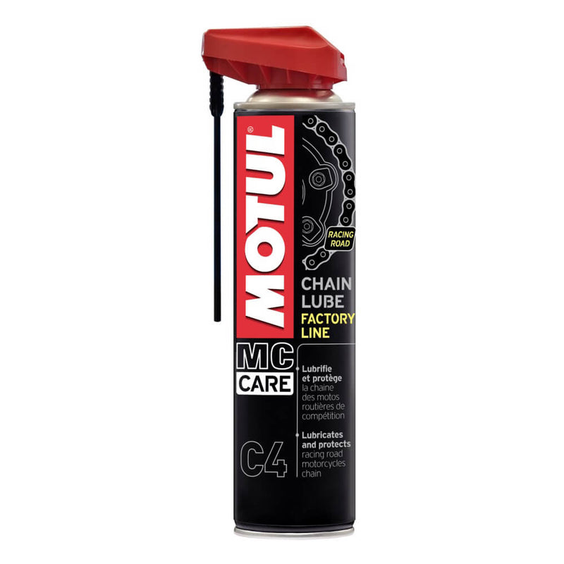 Load image into Gallery viewer, Motul C4 Chain White Factory Line 400ml – lubrificante corrente moto PTFE O-Ring X-Ring Z-Ring

