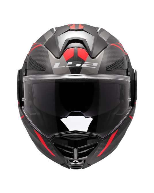 Capacete modular LS2 FF901 Advant-X C Future II Preto Vermelho – vista lateral