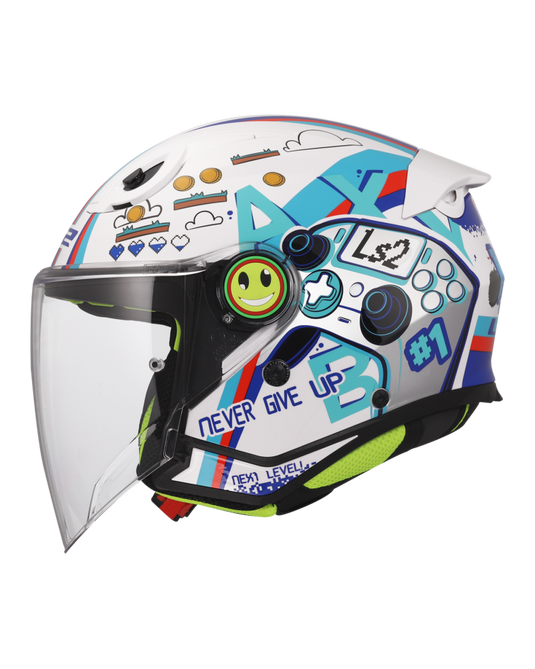 Calota em termoplástico – capacete jet infantil LS2 OF622 Funny II Next Level