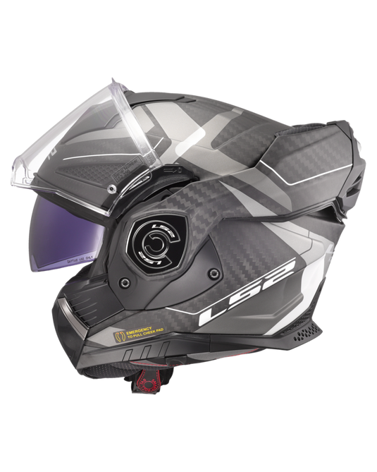 Fecho micrométrico de aço inoxidável – capacete modular LS2 FF901 Advant-X C