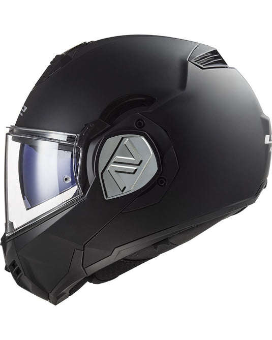 Capacete modular LS2 FF906 Advant Solid – vista lateral com queixeira rebatível