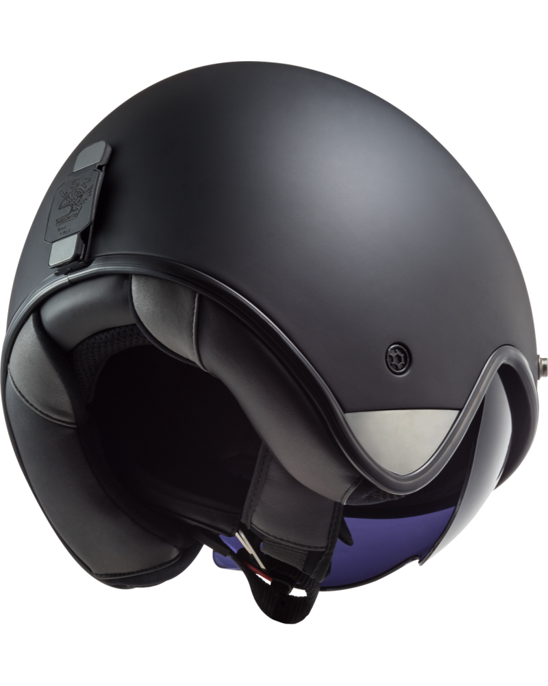Load image into Gallery viewer, Capacete jet LS2 OF601 Bob II Solid Preto Mate – detalhe do acabamento mate
