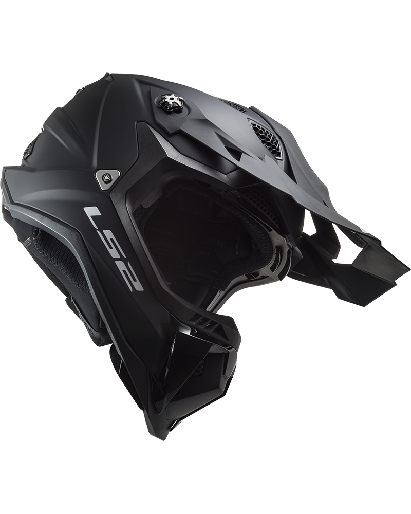 Load image into Gallery viewer, Capacete motocross LS2 MX700 Subverter Evo II Solid Preto Mate – vista lateral esquerda
