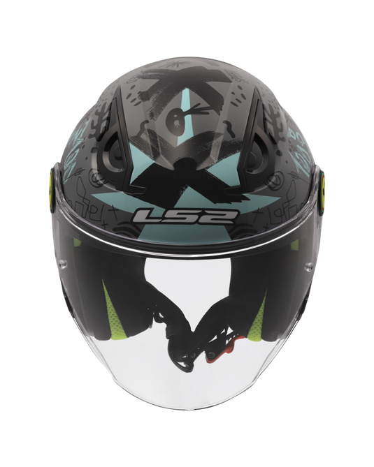 Calota em termoplástico – capacete jet infantil LS2 OF622 Funny II Scribble