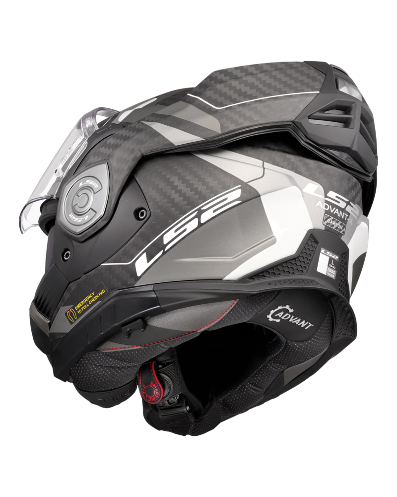 Load image into Gallery viewer, Capacete modular LS2 FF901 Advant-X C Horizon Cinza-Prateado – detalhe lateral
