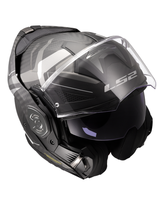 Capacete modular LS2 FF901 Advant-X C Horizon Cinza-Prateado – detalhe superior