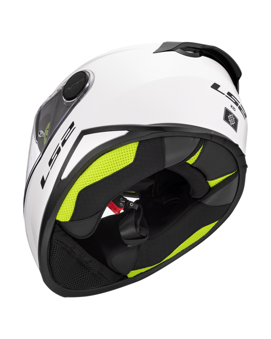 Capacete infantil LS2 FF812 Kid Solid Branco – detalhe da viseira