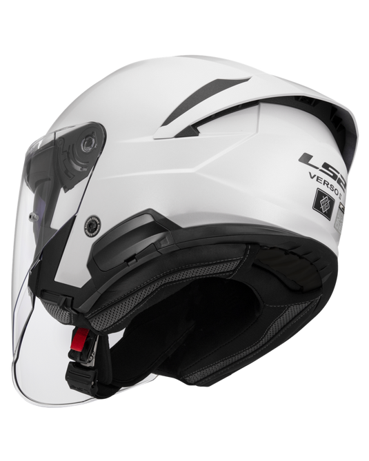 Capacete jet LS2 OF618 Verso II Solid Branco – vista frontal – ECE 22.06