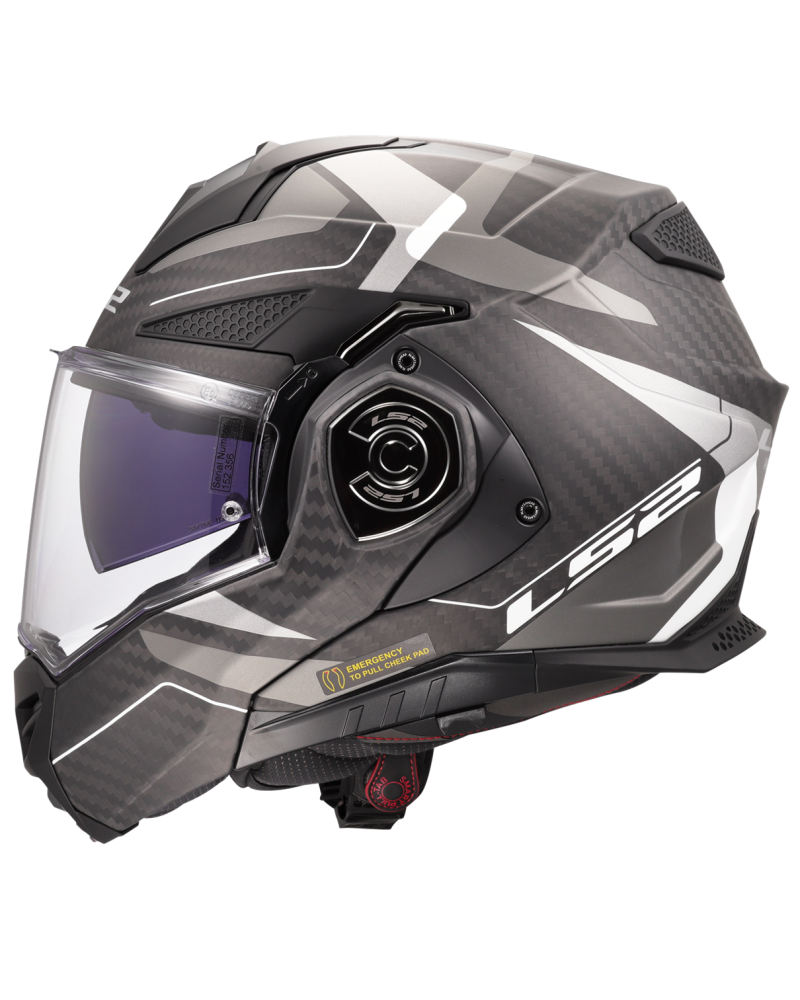 Load image into Gallery viewer, Capacete modular LS2 FF901 Advant-X C Horizon Cinza-Prateado – vista completa em uso

