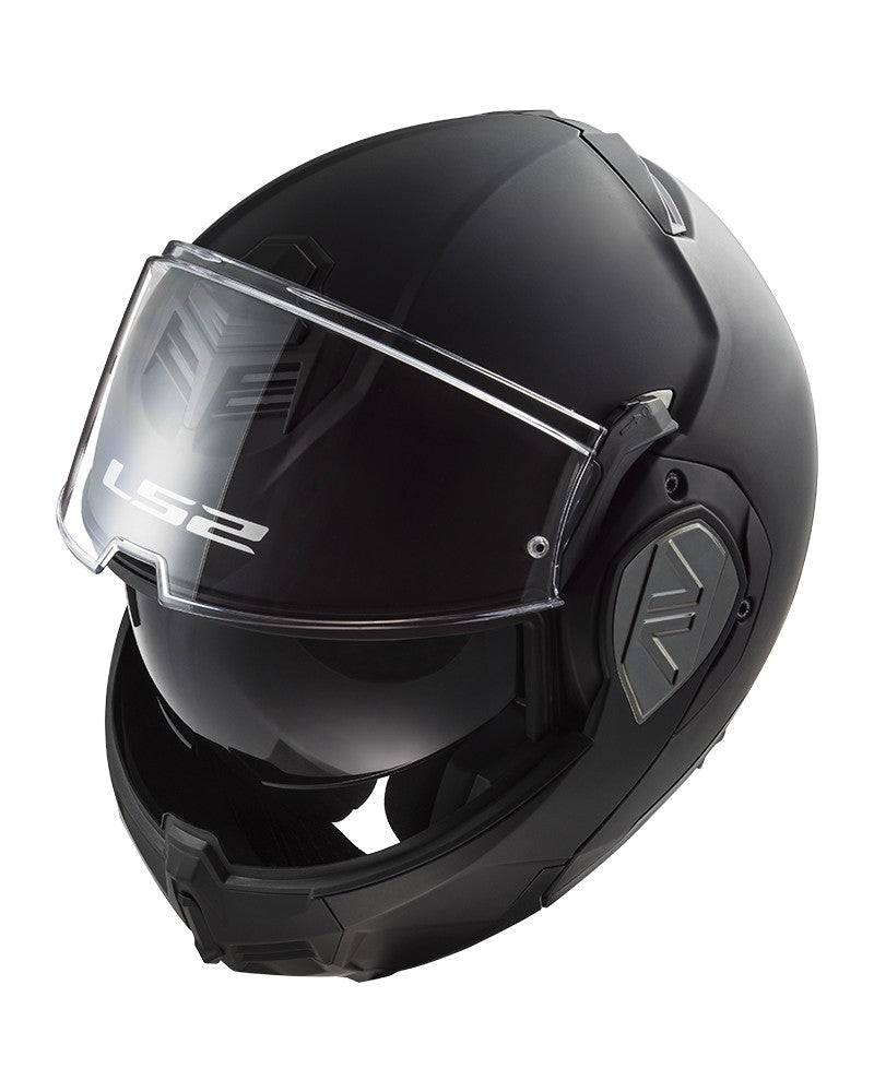 Load image into Gallery viewer, Capacete modular LS2 FF906 Advant Solid Preto Mate – vista traseira
