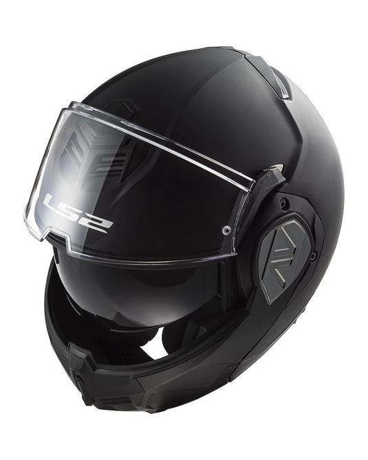 Capacete modular LS2 FF906 Advant Solid Preto Mate – vista traseira
