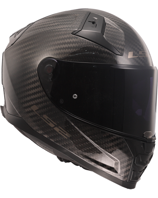 Capacete LS2 FF811 Vector II C Solid – acabamento premium carbono brilhante, vista de perfil