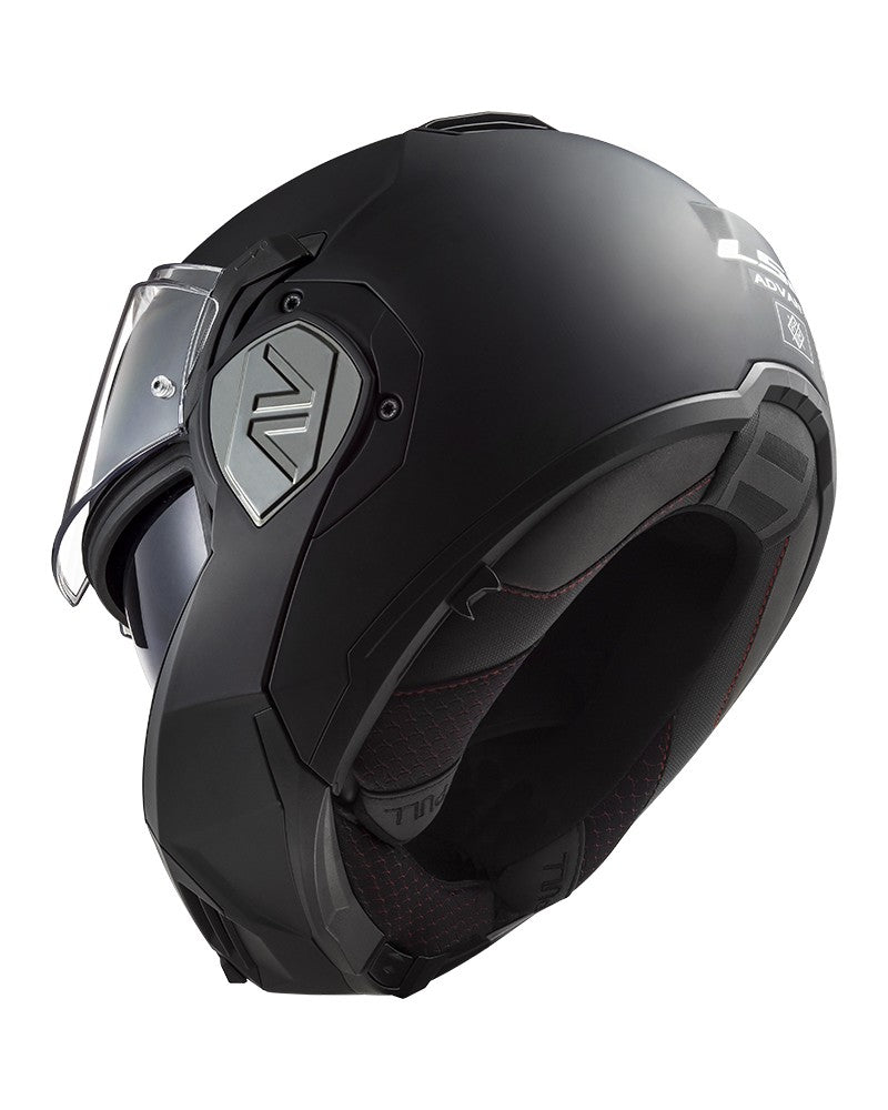 Load image into Gallery viewer, Capacete modular LS2 FF906 Advant Solid Preto – vista lateral com queixeira rebatível

