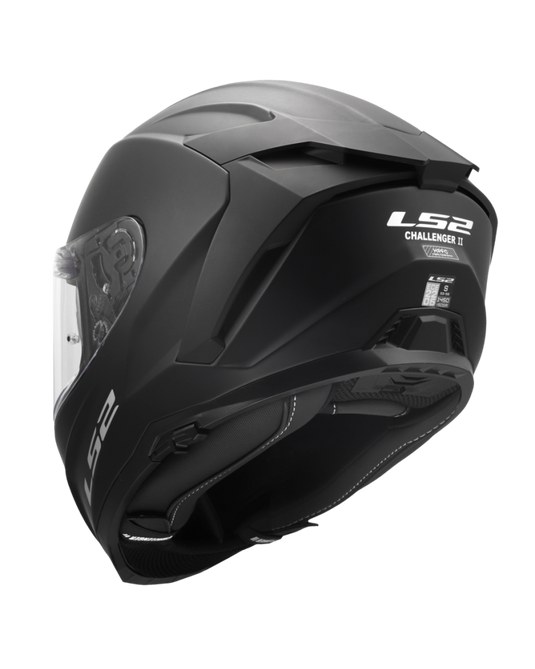 Capacete LS2 FF817 Challenger II Solid – acabamento preto mate premium para moto