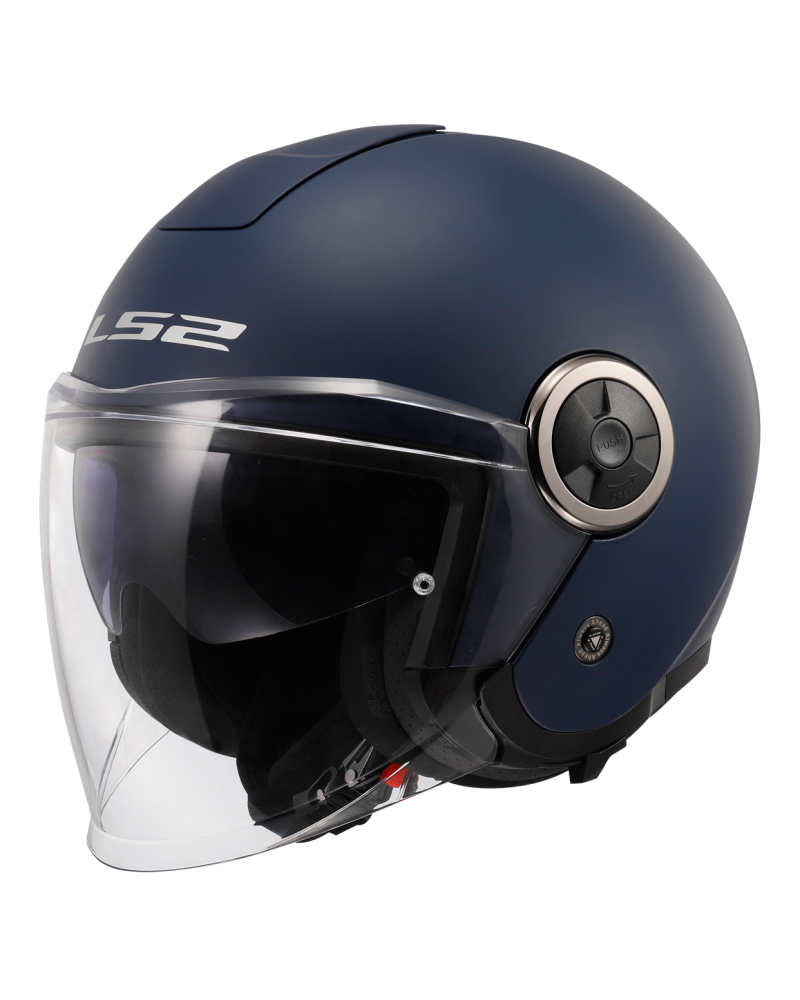 Carregue imagem no visualizador da galeriaCapacete open-face LS2 OF620 Classy Solid Azul Marinho – vista frontal
