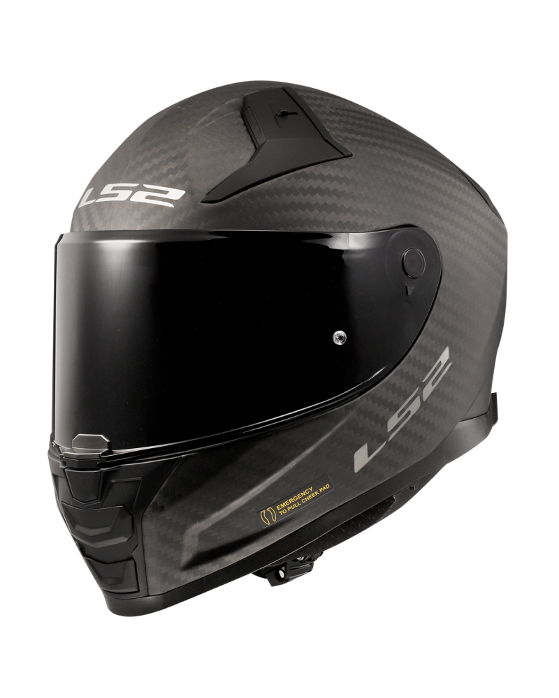 Carregue imagem no visualizador da galeriaCapacete integral LS2 FF811 Vector II C Solid em fibra de carbono mate – vista frontal
