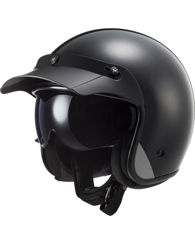Load image into Gallery viewer, Capacete jet LS2 OF601 Bob II Solid Preto Mate – vista frontal – ECE 22.06
