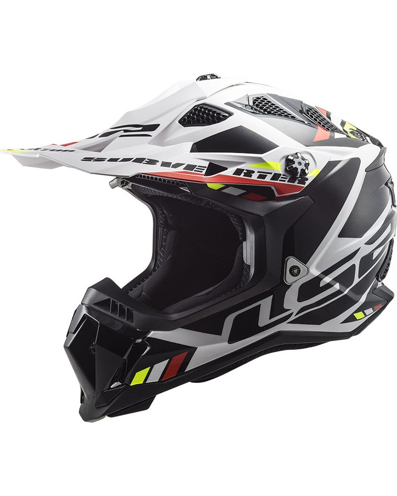Load image into Gallery viewer, Capacete motocross LS2 MX700 Subverter Evo II Stomp Branco Preto – vista frontal – ECE 22.06
