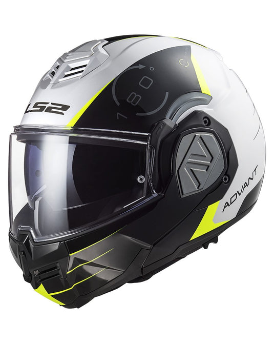 Capacete Modular LS2 FF906 Advant Codex Branco Preto — Vista Frontal