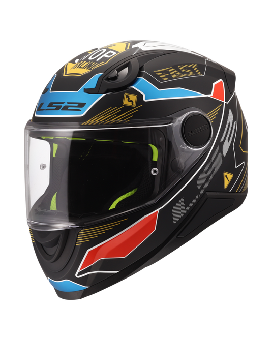 Capacete integral infantil LS2 FF812 Kid Zero Cinza Vermelho – vista frontal – ECE 22.06