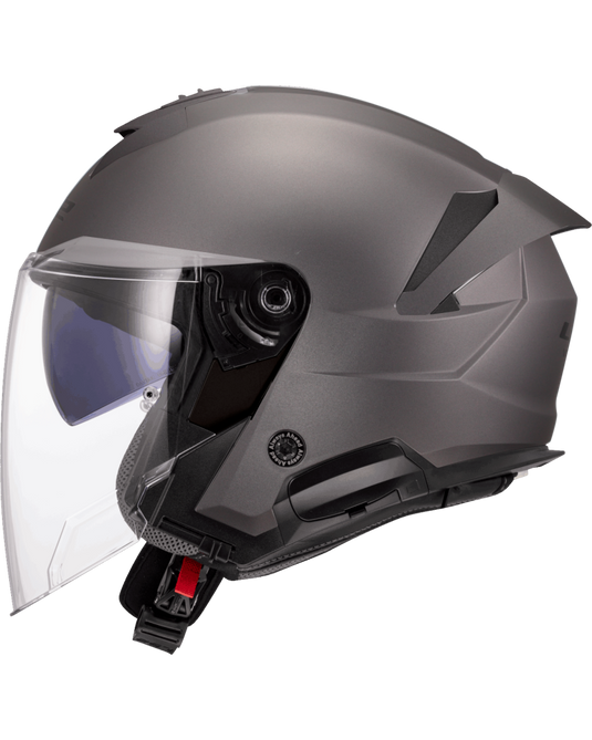 Fecho micrométrico de aço inoxidável – capacete jet LS2 OF618 Verso II Solid