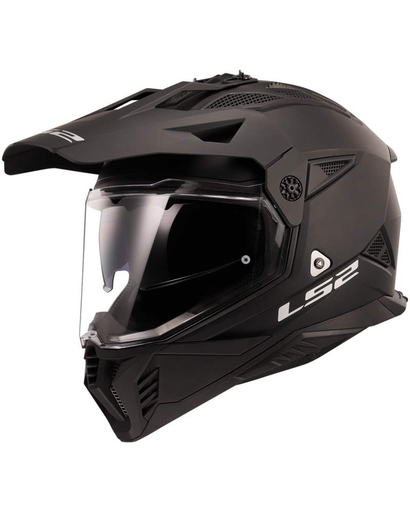 Load image into Gallery viewer, Capacete motocross LS2 MX702 Pioneer II Solid Preto Mate – vista frontal – ECE 22.06
