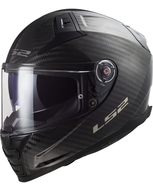 Capacete integral LS2 FF811 Vector II C Solid em fibra de carbono brilhante – vista frontal