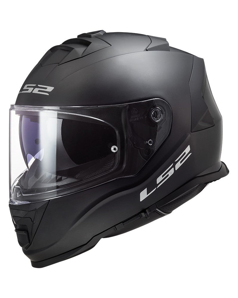 Carregue imagem no visualizador da galeriaCapacete integral LS2 FF800 Storm II Solid Preto Mate – vista frontal
