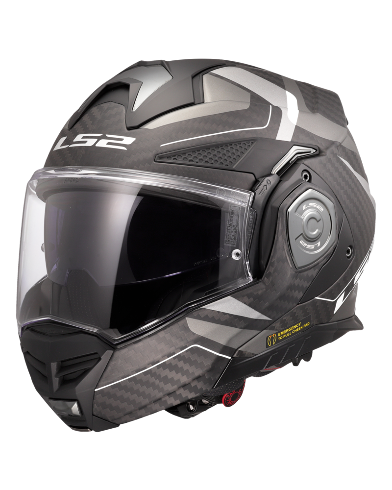 Load image into Gallery viewer, Capacete modular LS2 FF901 Advant-X C Horizon Cinza-Prateado Mate – vista frontal
