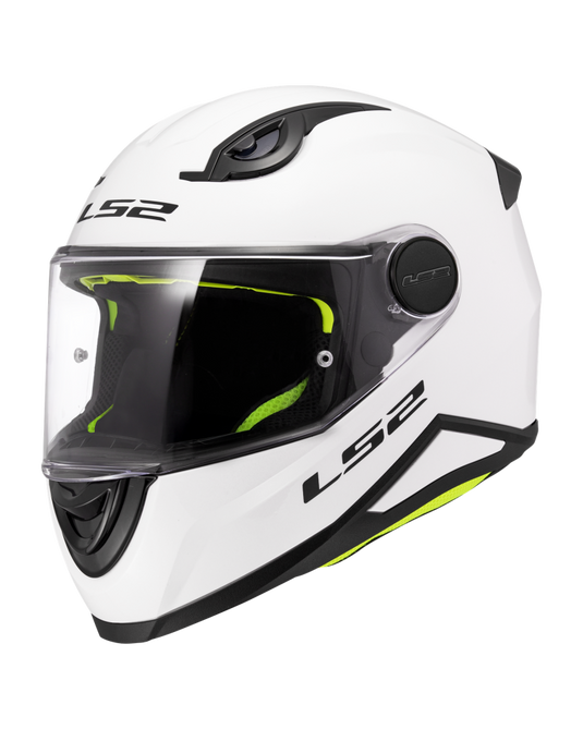 Capacete integral infantil LS2 FF812 Kid Solid Branco – vista frontal – ECE 22.06