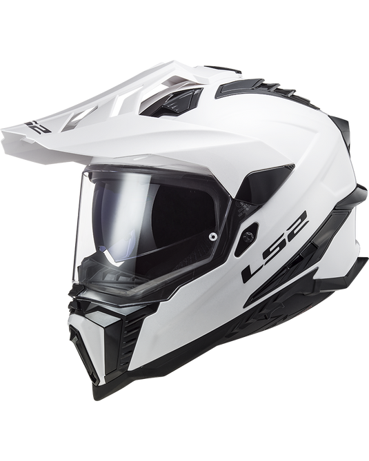 Capacete enduro LS2 MX701 Explorer Solid Preto Mate – vista frontal – ECE 22.06