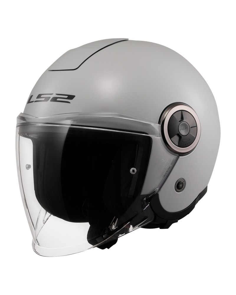 Load image into Gallery viewer, Capacete jet LS2 OF620 Classy Solid Cinza Pérola – vista frontal – ECE 22.06
