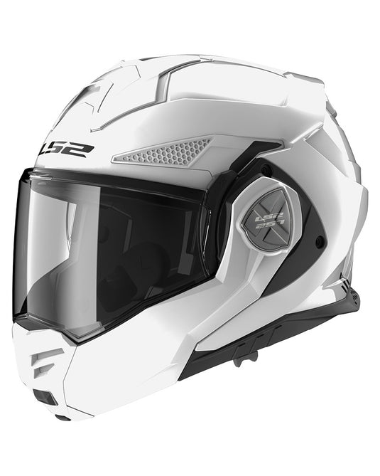 Capacete Modular LS2 FF901 Advant-X Solid Branco — Vista Frontal