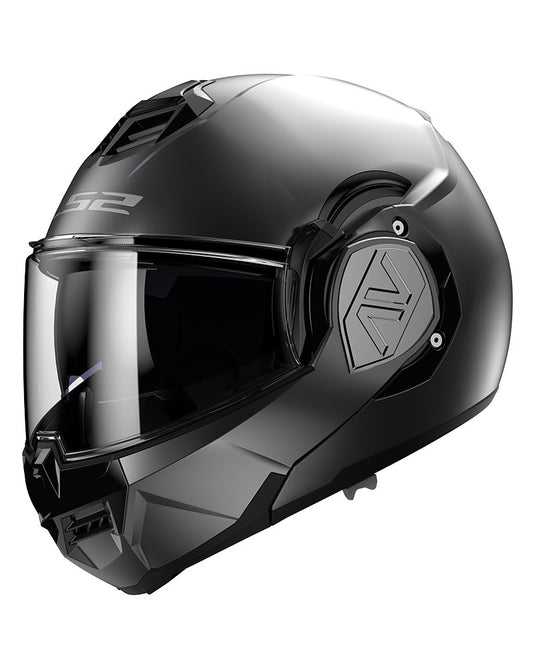 Capacete modular LS2 FF906 Advant Solid Titânio Mate – vista frontal – ECE 22.06