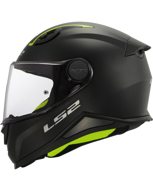 Capacete integral infantil LS2 FF812 Kid Solid Preto Mate – vista frontal – ECE 22.06