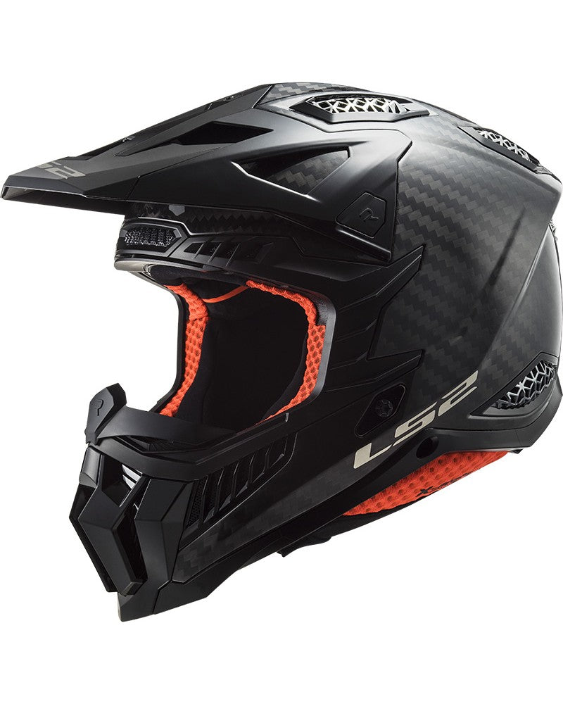 Load image into Gallery viewer, Capacete motocross LS2 MX703 X-Force C Solid Carbono Brilho – vista frontal – ECE 22.06
