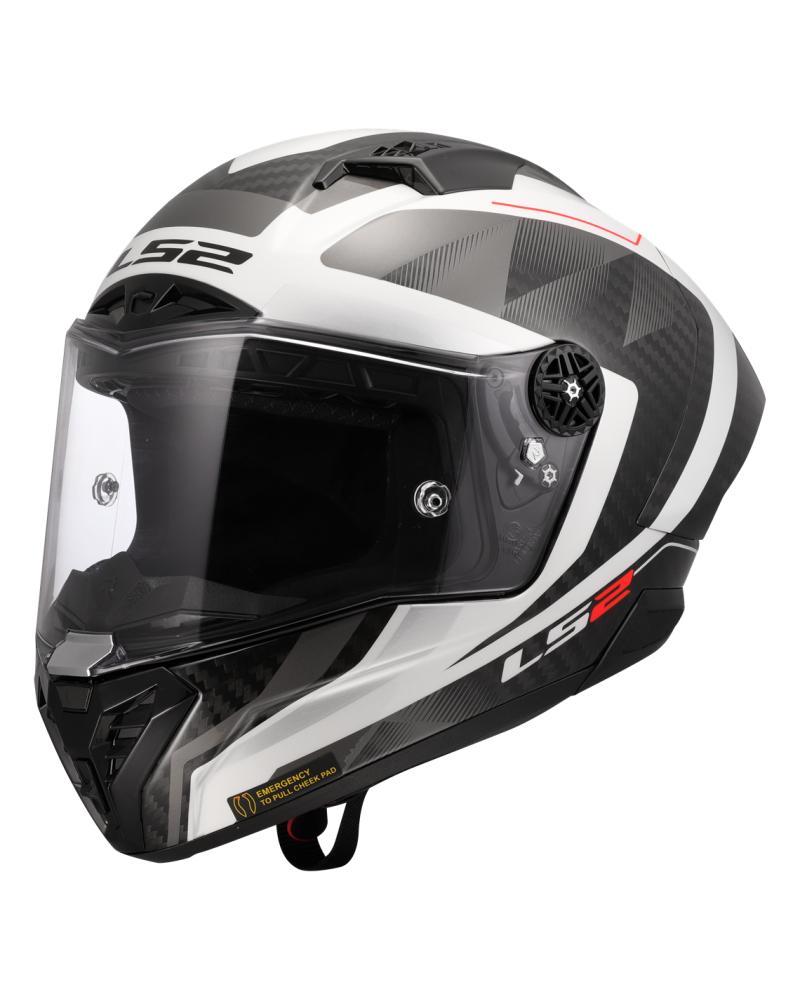 Load image into Gallery viewer, Capacete integral LS2 FF805 Thunder C GP Raute Cinza Branco – vista frontal – ECE 22.06
