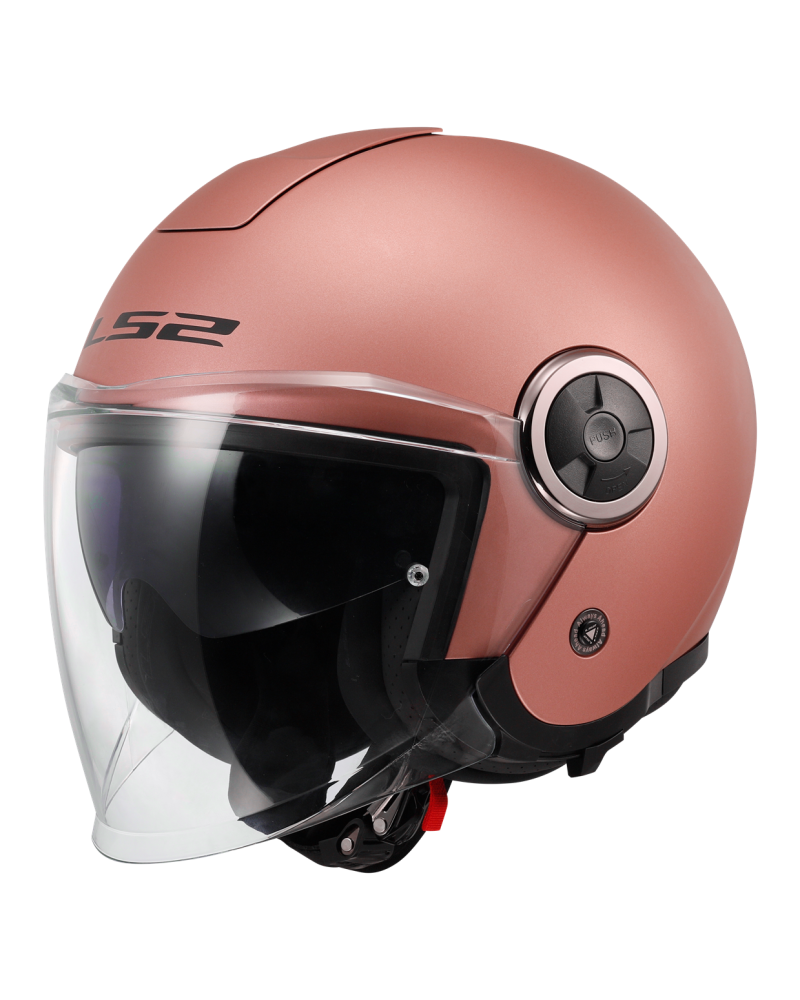 Load image into Gallery viewer, Capacete jet LS2 OF620 Classy Solid Rose Gold – vista frontal – ECE 22.06
