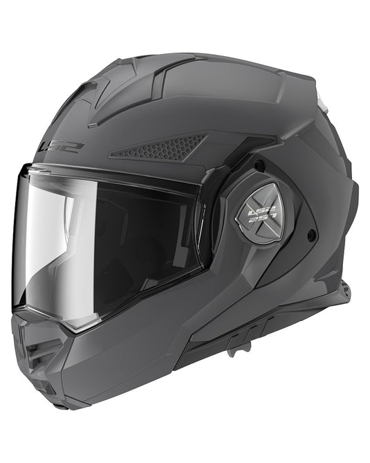 Capacete modular LS2 FF808 Stream II Solid Cinza Nardo – vista lateral