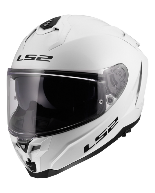Capacete integral LS2 FF817 Challenger II Solid Branco – vista frontal