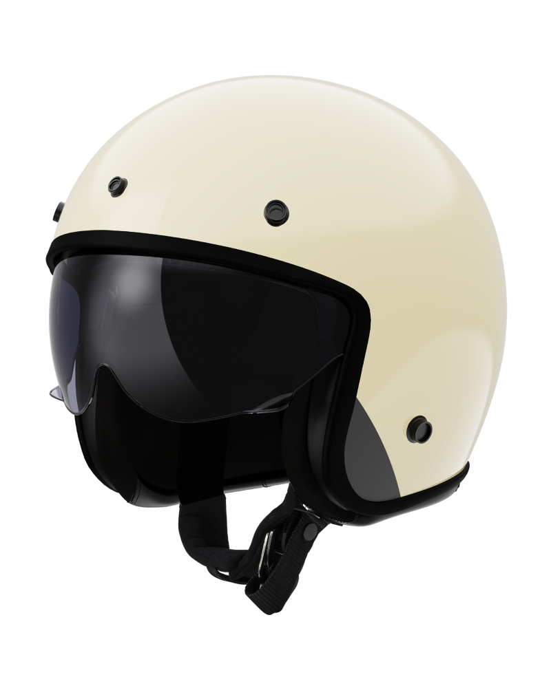 Load image into Gallery viewer, Capacete jet LS2 OF601 Bob II Solid Creme Brilho – vista frontal – ECE 22.06
