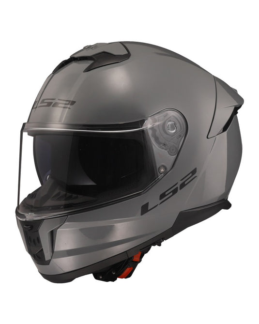 Capacete integral LS2 FF808 Stream II Solid Cinza Nardo – vista frontal