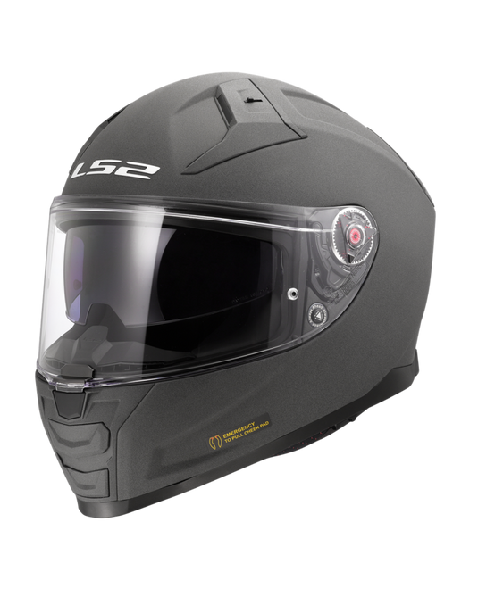 Capacete integral LS2 FF811 Vector II Solid Branco – vista frontal – ECE 22.06