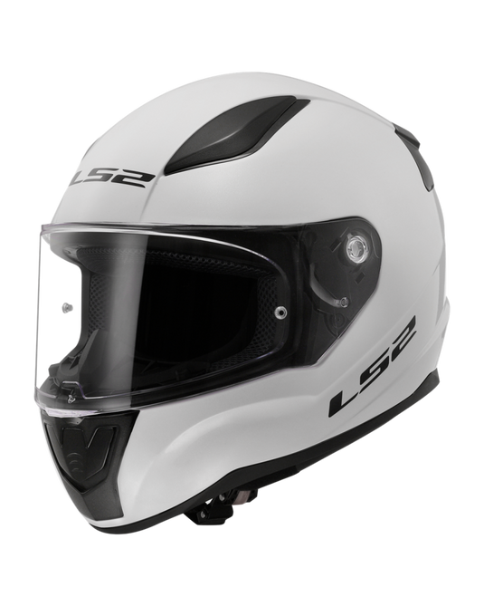 Capacete integral LS2 FF353 Rapid II Solid Branco – vista frontal – ECE 22.06