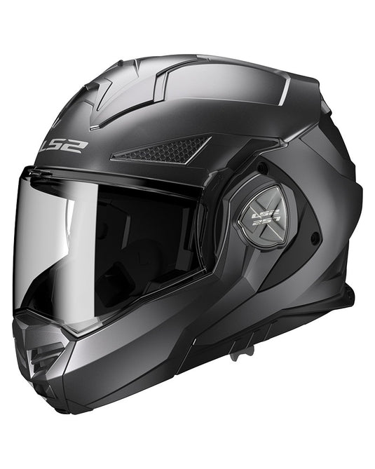 Capacete modular LS2 FF808 Stream II Solid Titânio Mate – vista frontal