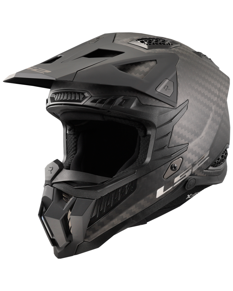 Load image into Gallery viewer, Capacete motocross LS2 MX703 X-Force C Solid Carbono Mate – vista frontal – ECE 22.06
