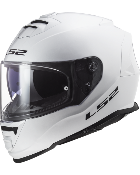Capacete integral LS2 FF800 Storm II Solid Branco – vista frontal – ECE 22.06