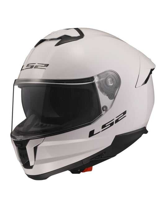 Capacete integral LS2 FF808 Stream II Solid Branco – vista frontal – ECE 22.06